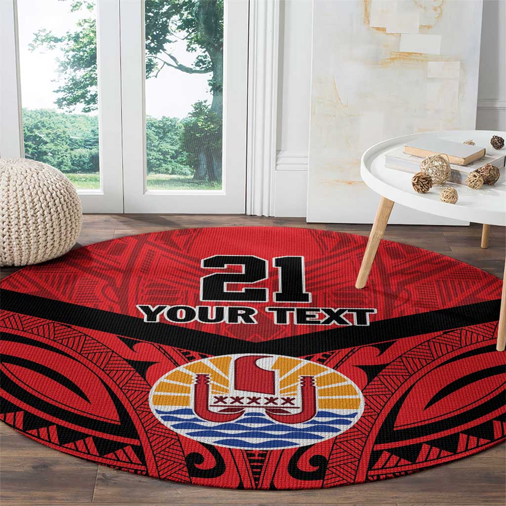Tahiti Football Custom Round Carpet Toa Aito Go Champions LT9 - Polynesian Pride