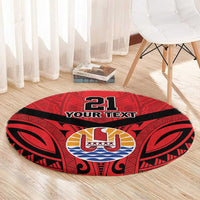 Tahiti Football Custom Round Carpet Toa Aito Go Champions LT9 - Polynesian Pride