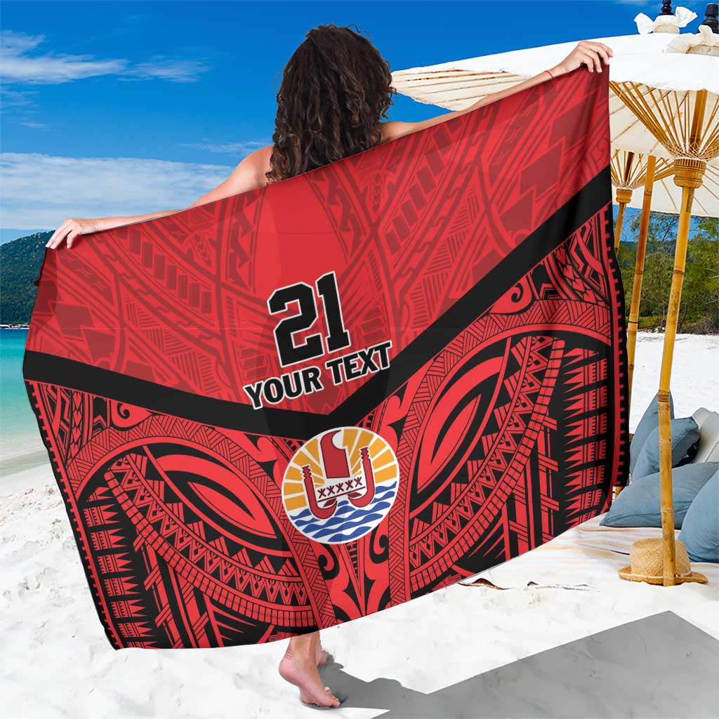Tahiti Football Custom Sarong Toa Aito Go Champions LT9 One Size 44 x 66 inches Red - Polynesian Pride