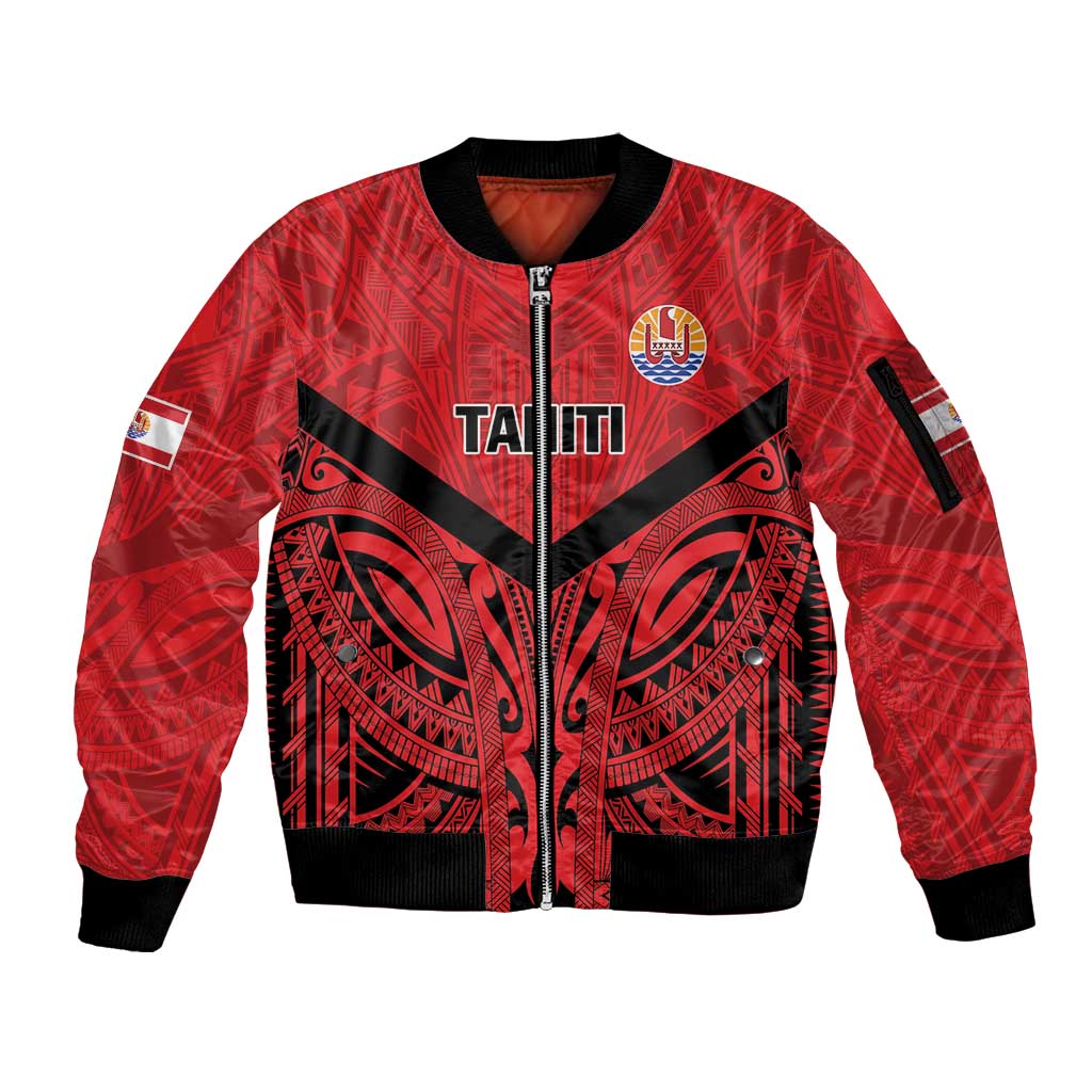 Tahiti Football Custom Sleeve Zip Bomber Jacket Toa Aito Go Champions