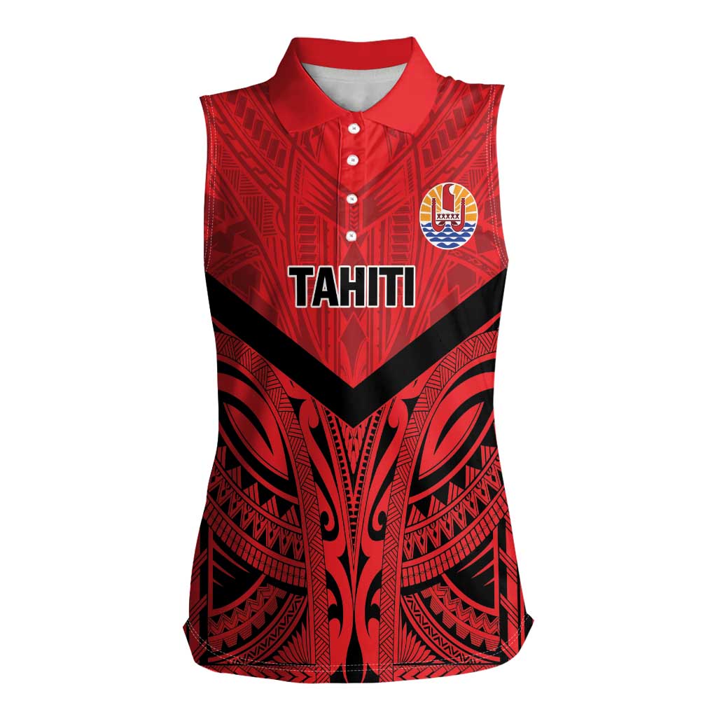 Tahiti Football Custom Women Sleeveless Polo Shirt Toa Aito Go Champions