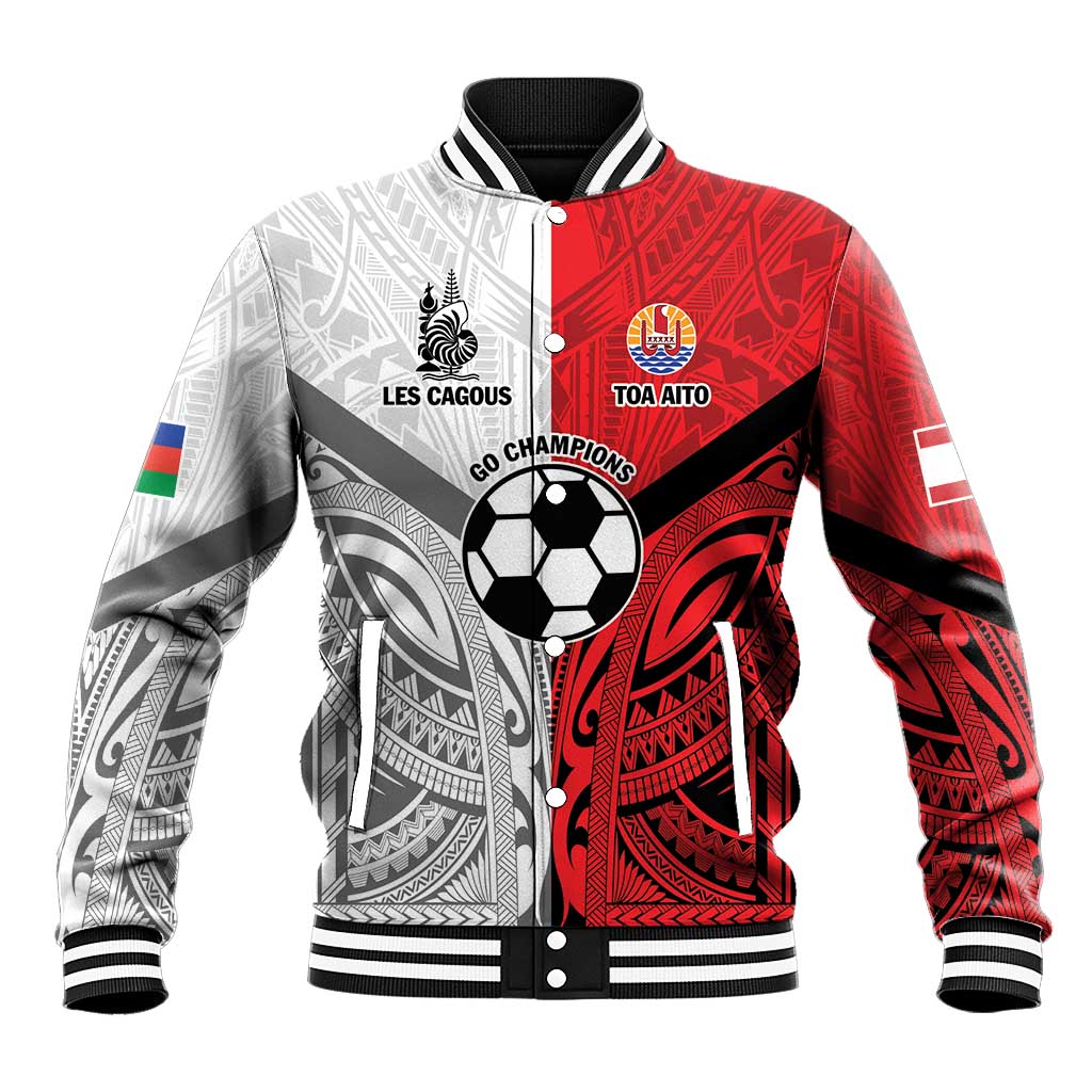 New Caledonia-Tahiti Football Custom Baseball Jacket Together Go Champions