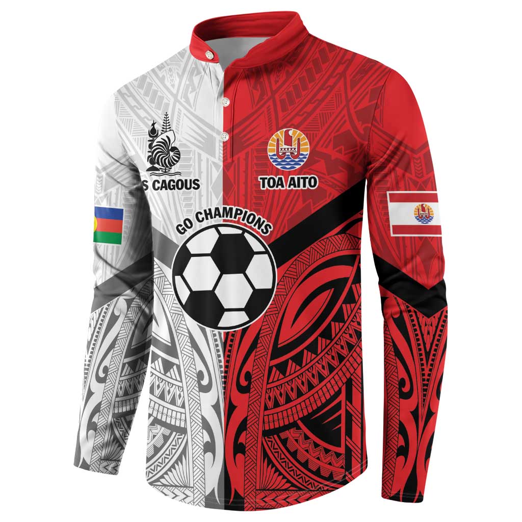 New Caledonia-Tahiti Football Custom Button Sweatshirt Together Go Champions LT9 - Polynesian Pride