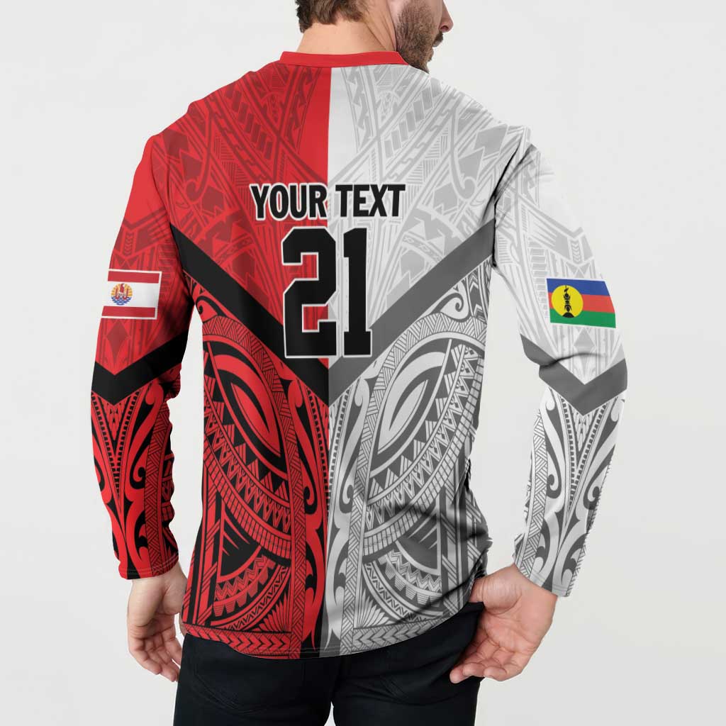 New Caledonia-Tahiti Football Custom Button Sweatshirt Together Go Champions LT9 - Polynesian Pride