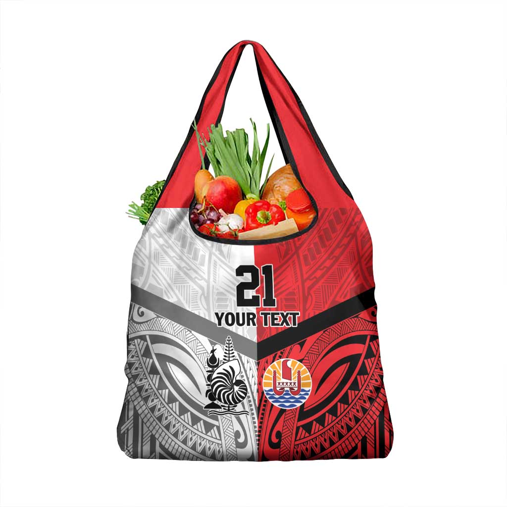 New Caledonia-Tahiti Football Custom Grocery Bag Together Go Champions