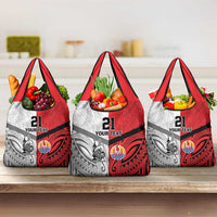 New Caledonia-Tahiti Football Custom Grocery Bag Together Go Champions LT9 3-pack One Size Art - Polynesian Pride