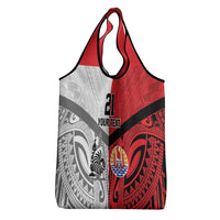 New Caledonia-Tahiti Football Custom Grocery Bag Together Go Champions LT9 - Polynesian Pride
