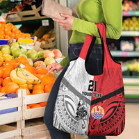 New Caledonia-Tahiti Football Custom Grocery Bag Together Go Champions LT9 - Polynesian Pride