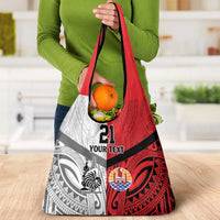 New Caledonia-Tahiti Football Custom Grocery Bag Together Go Champions LT9 - Polynesian Pride