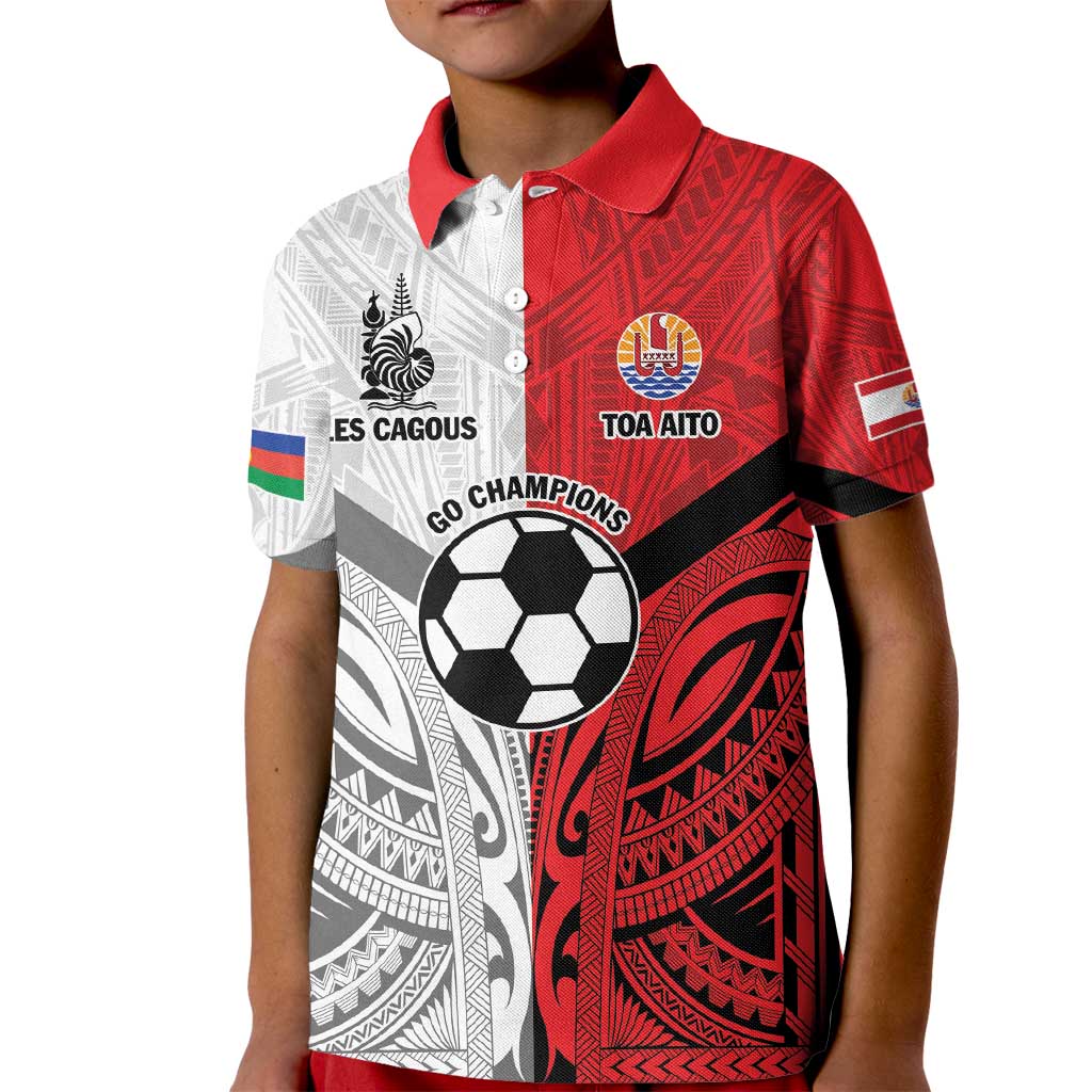New Caledonia-Tahiti Football Custom Kid Polo Shirt Together Go Champions LT9 Kid Art - Polynesian Pride