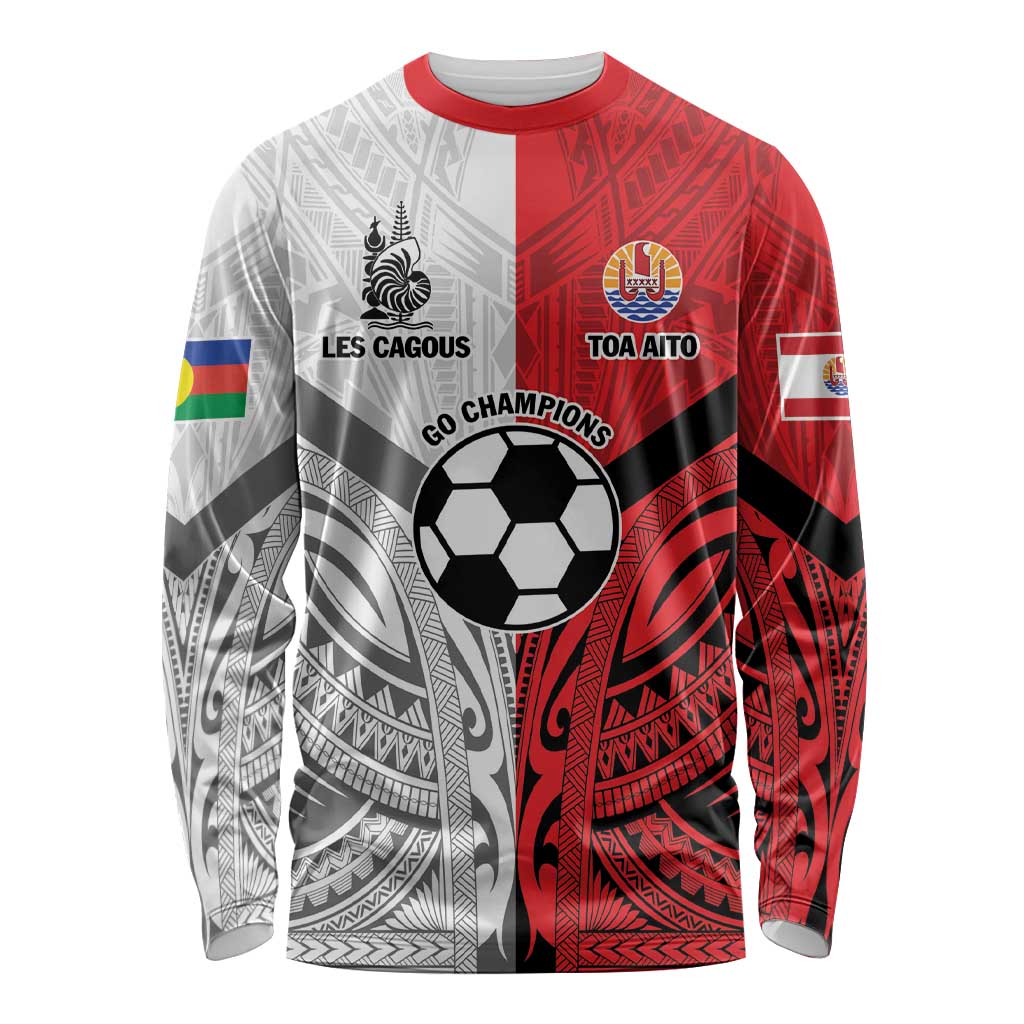 New Caledonia-Tahiti Football Custom Long Sleeve Shirt Together Go Champions LT9 Unisex Art - Polynesian Pride