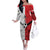 New Caledonia-Tahiti Football Custom Off The Shoulder Long Sleeve Dress Together Go Champions