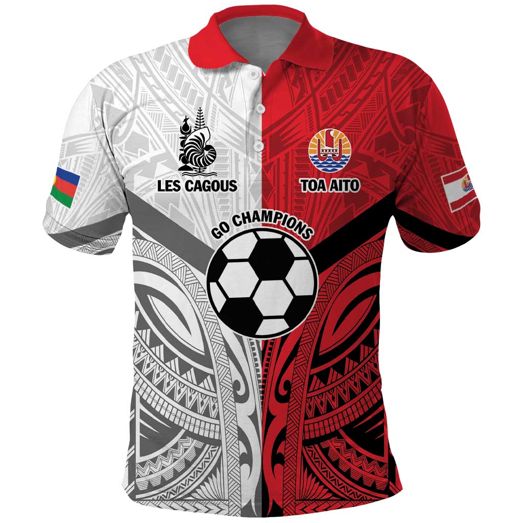 New Caledonia-Tahiti Football Custom Polo Shirt Together Go Champions LT9 Art - Polynesian Pride