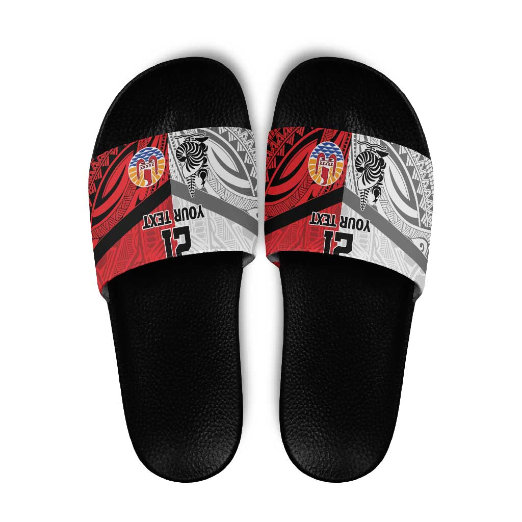 New Caledonia-Tahiti Football Custom Slide Sandals Together Go Champions LT9 Art - Polynesian Pride