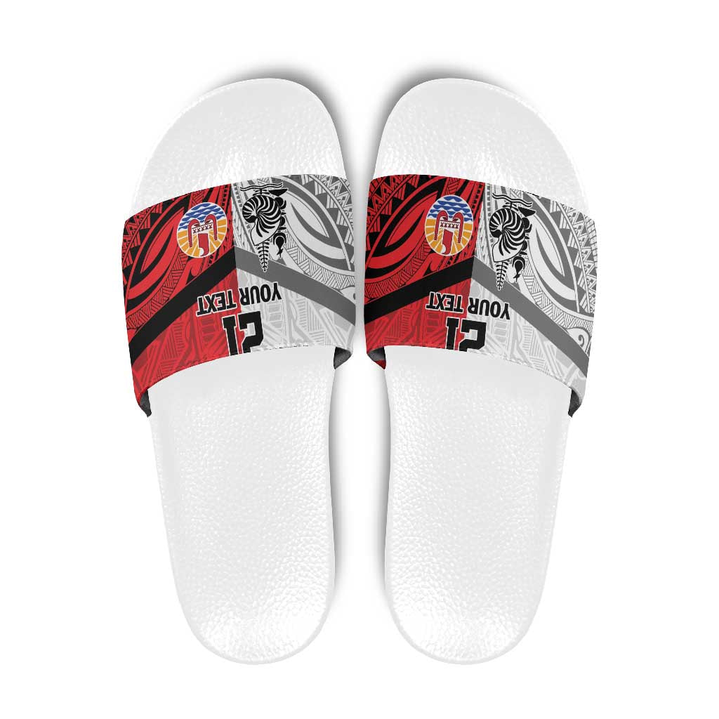 New Caledonia-Tahiti Football Custom Slide Sandals Together Go Champions LT9 Art - Polynesian Pride