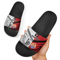 New Caledonia-Tahiti Football Custom Slide Sandals Together Go Champions LT9 - Polynesian Pride