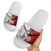 New Caledonia-Tahiti Football Custom Slide Sandals Together Go Champions LT9 - Polynesian Pride