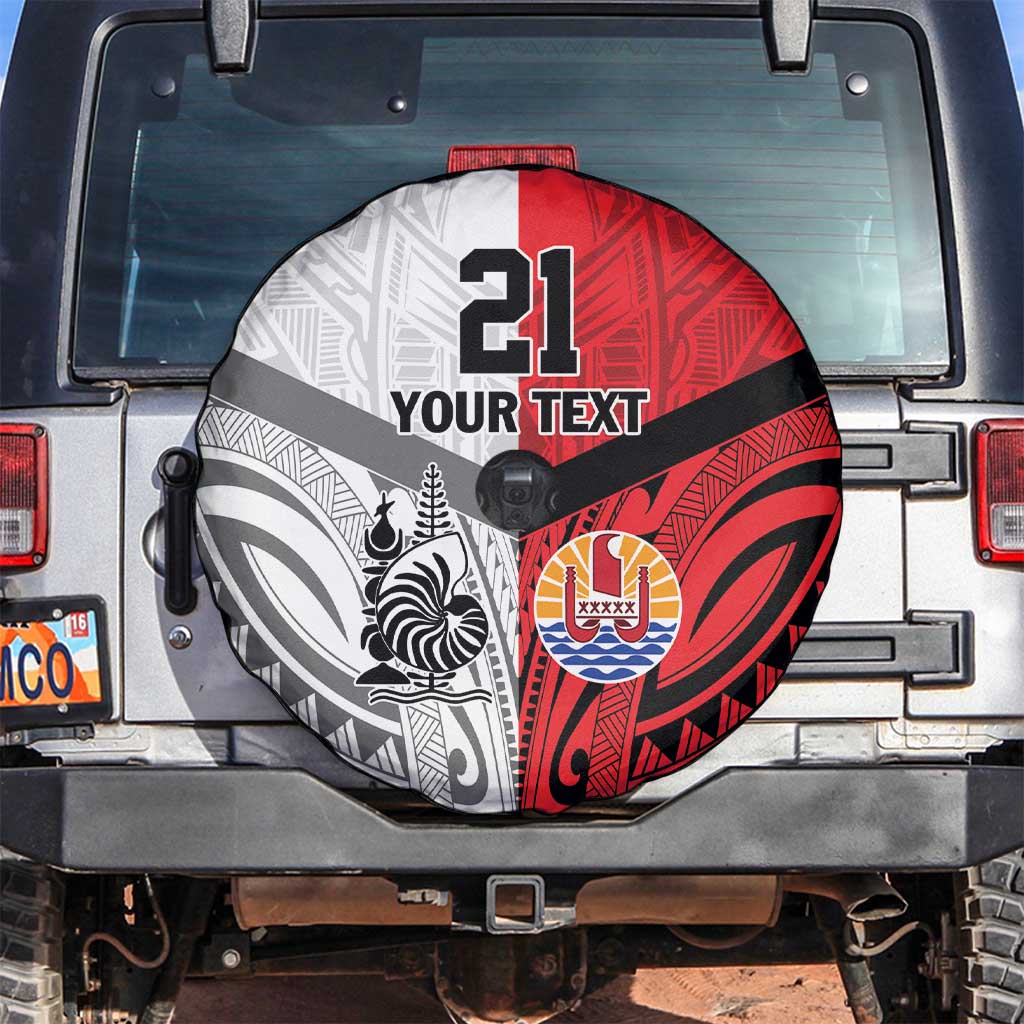 New Caledonia-Tahiti Football Custom Spare Tire Cover Together Go Champions LT9 Art - Polynesian Pride