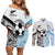 New Zealand-Fiji Football Custom Couples Matching Off Shoulder Short Dress and Long Sleeve Button Shirt Together Go Champions