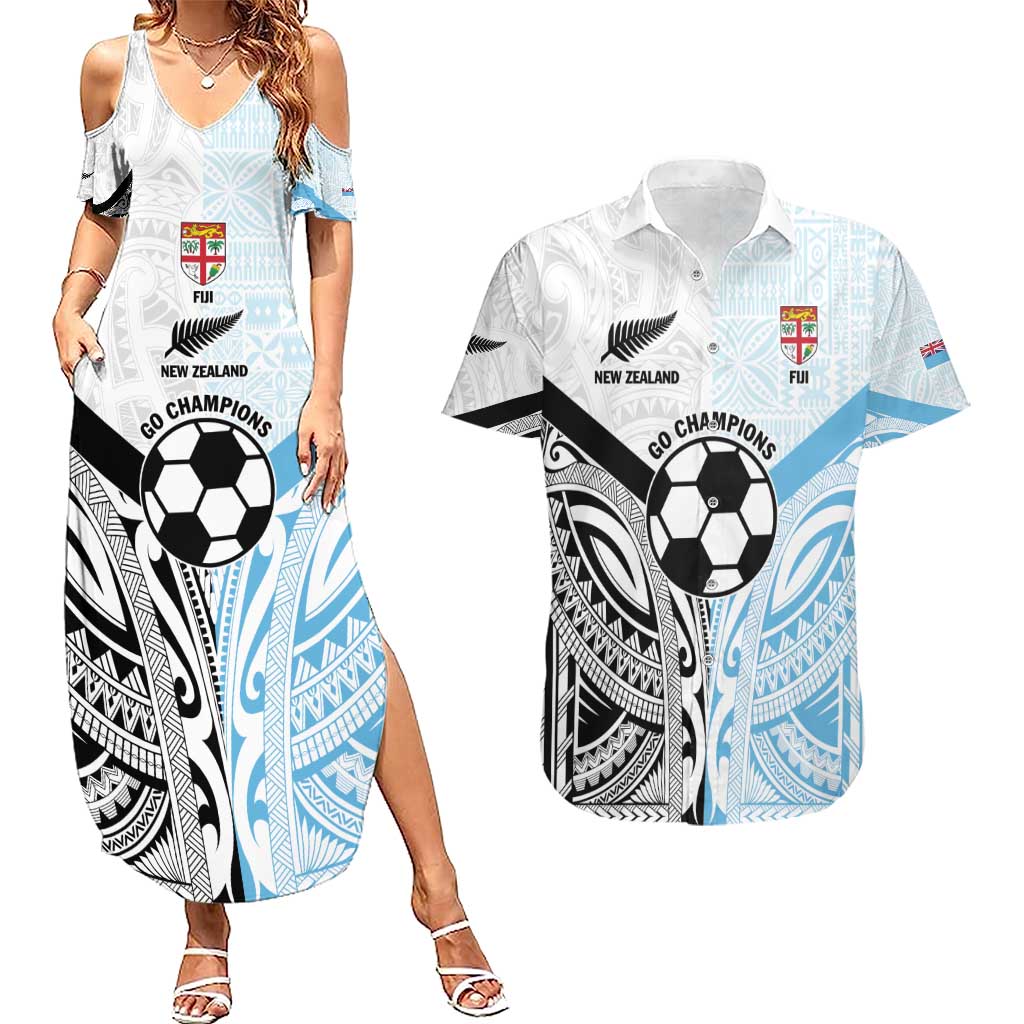 New Zealand-Fiji Football Custom Couples Matching Summer Maxi Dress and Hawaiian Shirt Together Go Champions