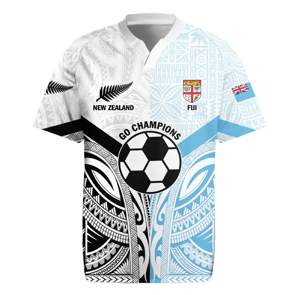 New Zealand-Fiji Football Custom Rugby Jersey Together Go Champions LT9 Art - Polynesian Pride
