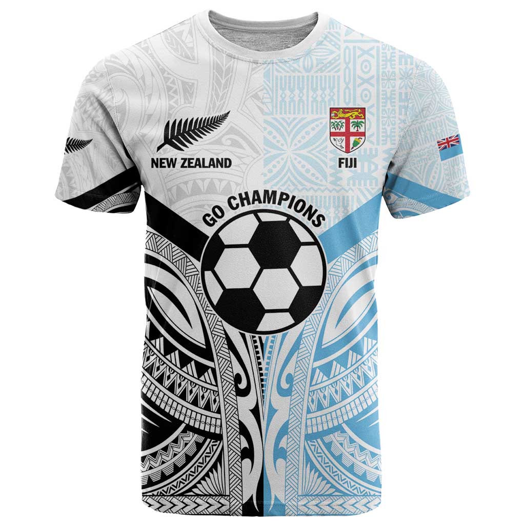 New Zealand-Fiji Football Custom T Shirt Together Go Champions