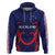 New Zealand Auckland Cricket Hoodie Polynesian with Maori Koru LT9 Blue - Polynesian Pride