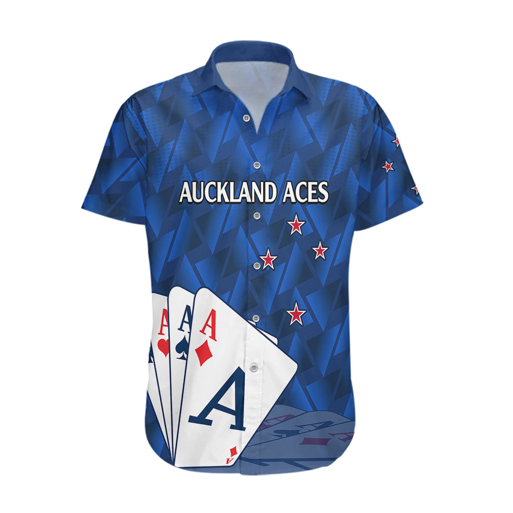 (Custom Text And Number) New Zealand Cricket Hawaiian Shirt Auckland Aces Sporty Style LT9 Blue - Polynesian Pride