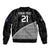 (Custom Text And Number) New Zealand Cricket Bomber Jacket Black Cap Sporty Style No1 LT9 - Polynesian Pride