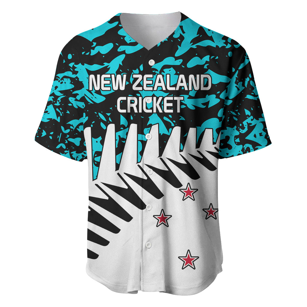 (Custom Text And Number) New Zealand Cricket Baseball Jersey Black Cap Sporty Style No2 LT9 Auqua - Polynesian Pride