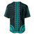 African Dashiki Baseball Jersey With Polynesian Pattern - Teal LT9 - Polynesian Pride