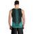 African Dashiki Men Tank Top With Polynesian Pattern - Teal LT9 - Polynesian Pride