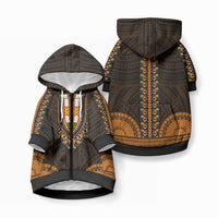 African Dashiki With Polynesian Pattern Gold Pet Hoodie LT9 Zip-up Gold - Polynesian Pride
