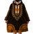 African Dashiki Wearable Blanket Hoodie With Polynesian Pattern - Gold LT9 - Polynesian Pride