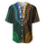 African Dashiki Baseball Jersey With Polynesian Pattern - Half Green and Gold LT9 Green and Gold - Polynesian Pride