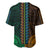 African Dashiki Baseball Jersey With Polynesian Pattern - Half Green and Gold LT9 - Polynesian Pride