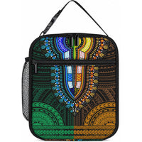 African Dashiki With Polynesian Pattern Green Gold Lunch Bag LT9 10.2 × 8.3 × 4.3 inch Green and Gold - Polynesian Pride
