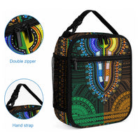 African Dashiki With Polynesian Pattern Green Gold Lunch Bag LT9 - Polynesian Pride