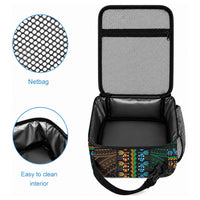 African Dashiki With Polynesian Pattern Green Gold Lunch Bag LT9 - Polynesian Pride