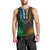 African Dashiki Men Tank Top With Polynesian Pattern - Half Green and Gold LT9 - Polynesian Pride