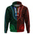 African Dashiki Hoodie With Polynesian Pattern Half Green and Red LT9 Pullover Hoodie Green and Red - Polynesian Pride