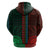 African Dashiki Hoodie With Polynesian Pattern Half Green and Red LT9 - Polynesian Pride