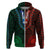 African Dashiki Hoodie With Polynesian Pattern Half Green and Red LT9 Zip Hoodie Green and Red - Polynesian Pride