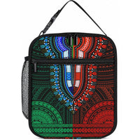 African Dashiki With Polynesian Pattern Green Red Lunch Bag LT9 10.2 × 8.3 × 4.3 inch Green and Red - Polynesian Pride