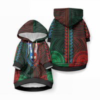 African Dashiki With Polynesian Pattern Green Red Pet Hoodie LT9 Pullover Green and Red - Polynesian Pride