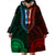 African Dashiki Wearable Blanket Hoodie With Polynesian Pattern - Half Green and Red LT9 - Polynesian Pride