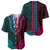 African Dashiki Baseball Jersey With Polynesian Pattern - Half Teal and Pink LT9 - Polynesian Pride