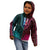 African Dashiki Kid Hoodie With Polynesian Pattern - Half Teal and Pink LT9 - Polynesian Pride