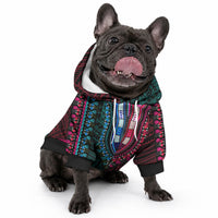 African Dashiki With Polynesian Pattern Teal Pink Pet Hoodie LT9 - Polynesian Pride