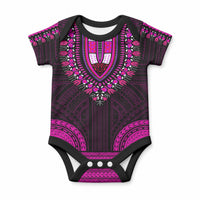 African Dashiki With Polynesian Pattern Pink Baby Onesie LT9 Pink - Polynesian Pride